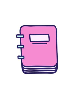 Bir not defterinin sevimli çizgi filminin hareketli animasyonu