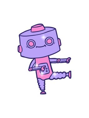 Çizgi film android karakterinin parlatıcı etkisi