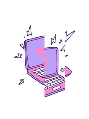 İnternet randevu karikatürünün bölünmüş hareket animasyonu