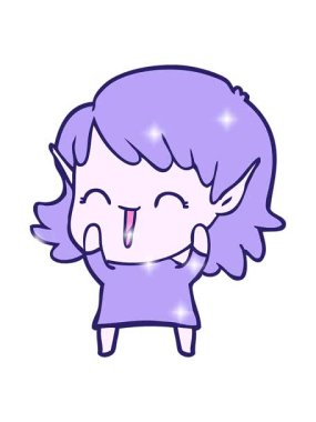 Çizgi filmdeki elf kızı animasyonu