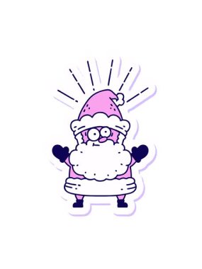 Bir dövme stili Noel Baba Noel Baba karakterinin neon ışık efekti animasyonu