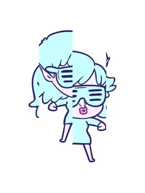 Güzel elf kızının bölünmüş hareket animasyonu.