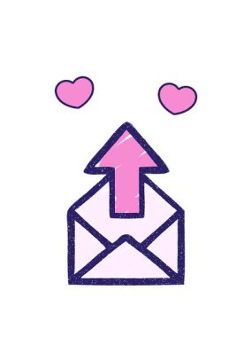 Gönderilen Posta Çiziminin dönen kalp animasyonu