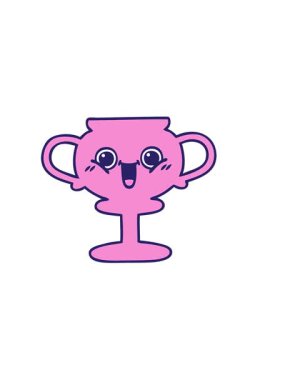 Tatlı bir kupa karikatürünün yatay titreşimli animasyonu