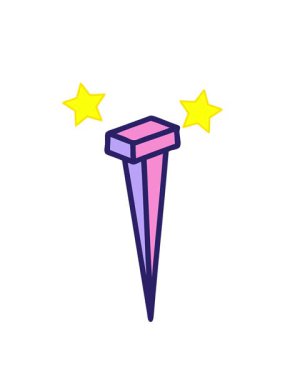 dönen yıldızlar demir çivinin animasyonu