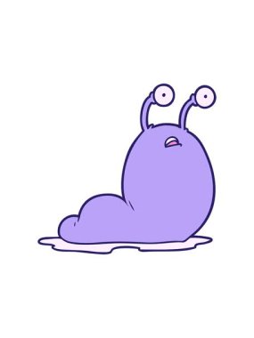 karikatür sümüklü böceğinin basınçlı animasyonu