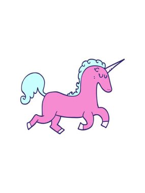 Çizgi film tek boynuzlu at tasarımının pixelize etkisi