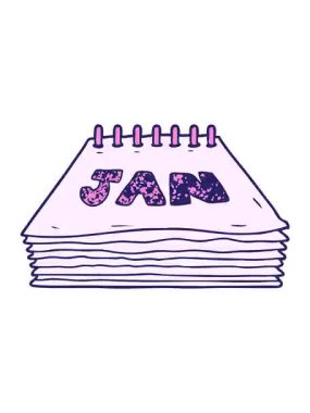 Bir çizgi film takviminin titreyen hareketli animasyonu