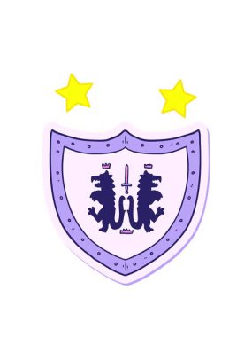 dönen yıldızlar karikatür Heraldik kalkanının çıkartmasının animasyonu