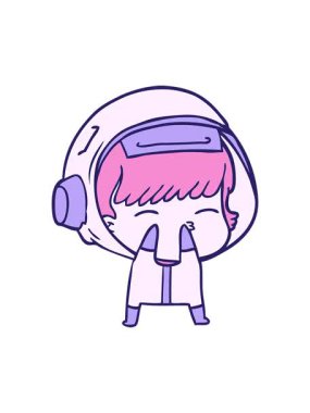 Meraklı bir astronotun çizgi filminin animasyonunu durdurup duraklat