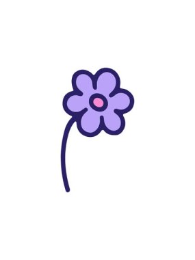 Basit çiçek illüstrasyonunun radyoaktif parlak animasyonu