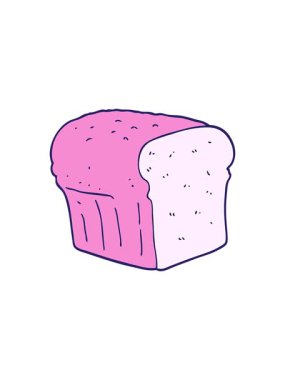 Ekmeğin düz renk çiziminin hareketli canlandırması