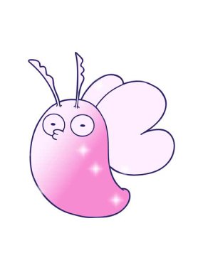 Çizgi film kelebeğinin ışıltı etkisi