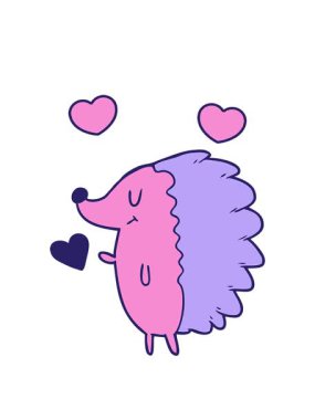 Tatlı kirpinin dönen kalp animasyonu