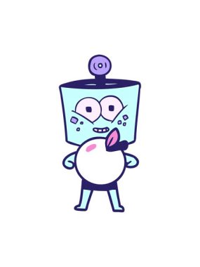 elmalı mutlu çizgi film robotunun hareketli animasyonu