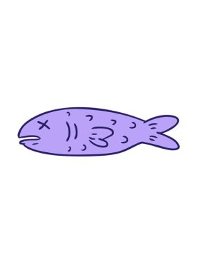 Ölü bir balığın el çiziminin hareketli animasyonunu oynat