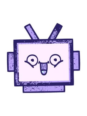 Robot kafasının retro grunge doku karikatürünün hareketli animasyonu