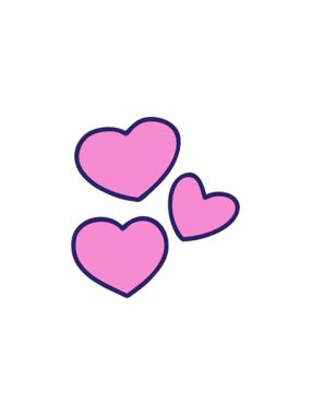 Karikatür seti aşk kalpleri animasyonunu böler.