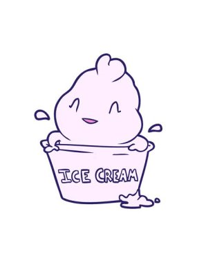 Tatlı karikatür dondurma tasarımının hareketli animasyonu