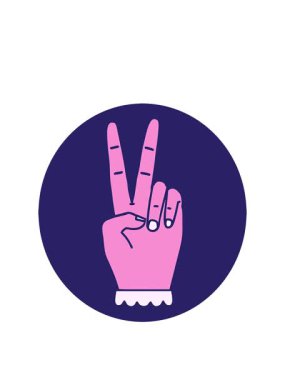 Barış sembolünün animasyonunu uzatıyorum. İki parmak hareketi.