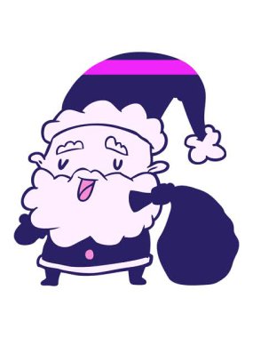 Çizgi film Noel Baba 'nın hediye çantası taşıma animasyonunu canlandırın.