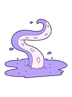 Çizgi film dokunaçlarının ışık efekti canlandırması