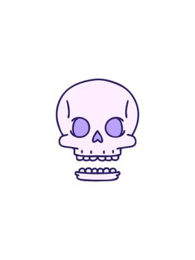 Bir cadılar bayramı kafatasının karikatürünün satış animasyonu