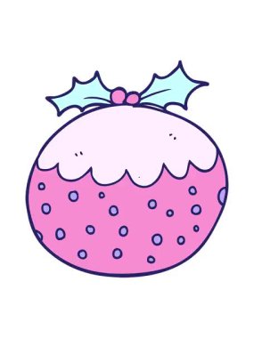 Noel pudingi çiziminin canlandırmasını renklendir