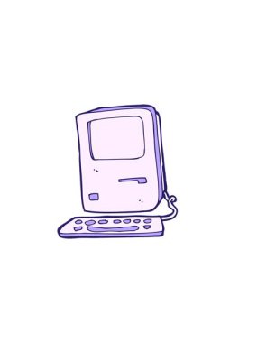 Bilgisayar karikatürünün yatay titreşimli animasyonu