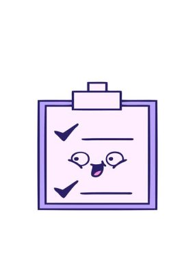 Yapılacaklar listesinin sevimli çizgi filminin hareketli animasyonu