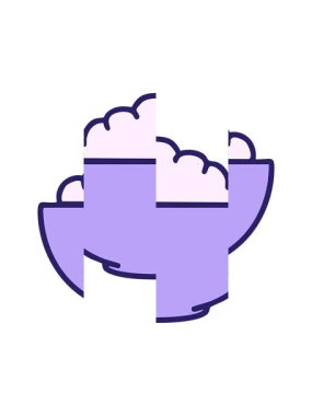 Sade kasedeki sıcak pirincin hareketli animasyonu.