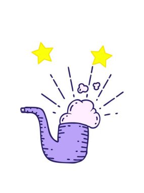 dönen yıldızlar geleneksel dövme stili sigara piposunun animasyonu