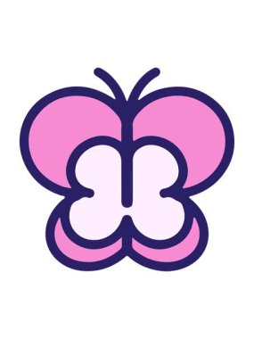 Basit ama sevimli kelebek çizgi filminin basınçlı animasyonu