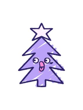 Noel Ağacı Tebeşir tasarımının animasyonunu salla ve durdur