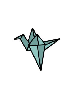 Japonların katlanmış kanatlı kağıdın radyoaktif ışıldayan animasyonu