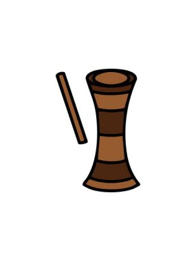 Brezilya 'nın geleneksel müzik enstrümanının yıldız patlaması etkisi animasyonu