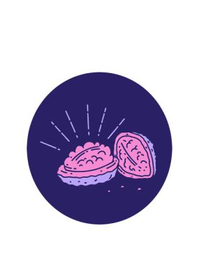 Dövme stili ceviz kabuklu bir ikonun animasyonunu genişletiyor