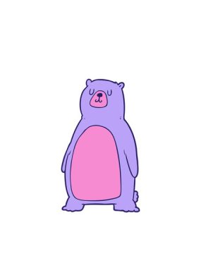 Kawaii çizgi film ayı çiziminin yanıp sönen radyal çizgileri