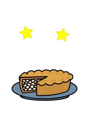 dönen yıldızlar geleneksel Brezilya empadao tavuklu turtasının animasyonu