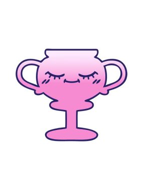 Bir kupanın gölgeli çizgi filminin gradyan animasyonu