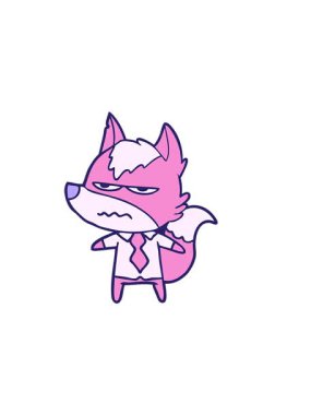 Sinirli kurt çizgi filminin yatay titreşimli animasyonu