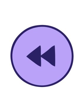 Geri sarma düğmesinin sevimli çizgi filminin hareketli animasyonunu oynat