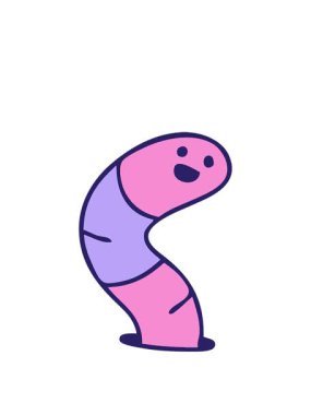 El yapımı tuhaf çizgi film solucanının animasyonunu genişletiyorum.