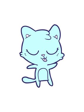 Tatlı kedi çiziminin hareketli animasyonu