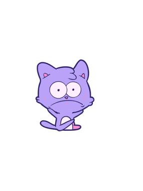 Gergin bir kedinin çizgi filminin yatay titreşimli animasyonu