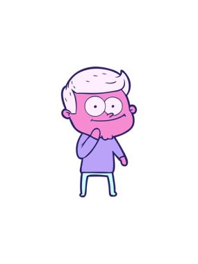 Dikkat çeken çizgi film kahramanı mutlu adam.