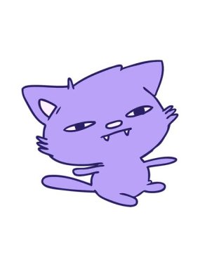 Şirin kawaii kedisinin serbest çizim hareketli animasyonu