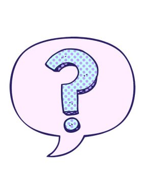 Soru işareti ve konuşma balonunun canlandırmasını bob ve duraklat