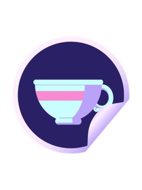 Kahve fincanı grafik vektör illüstrasyon dairesel etiketinin dönen hareket animasyonu