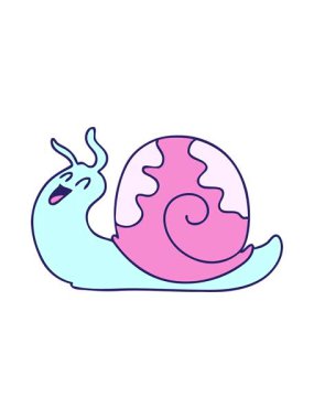 Garip çizgi film salyangozunun hareketli animasyonu